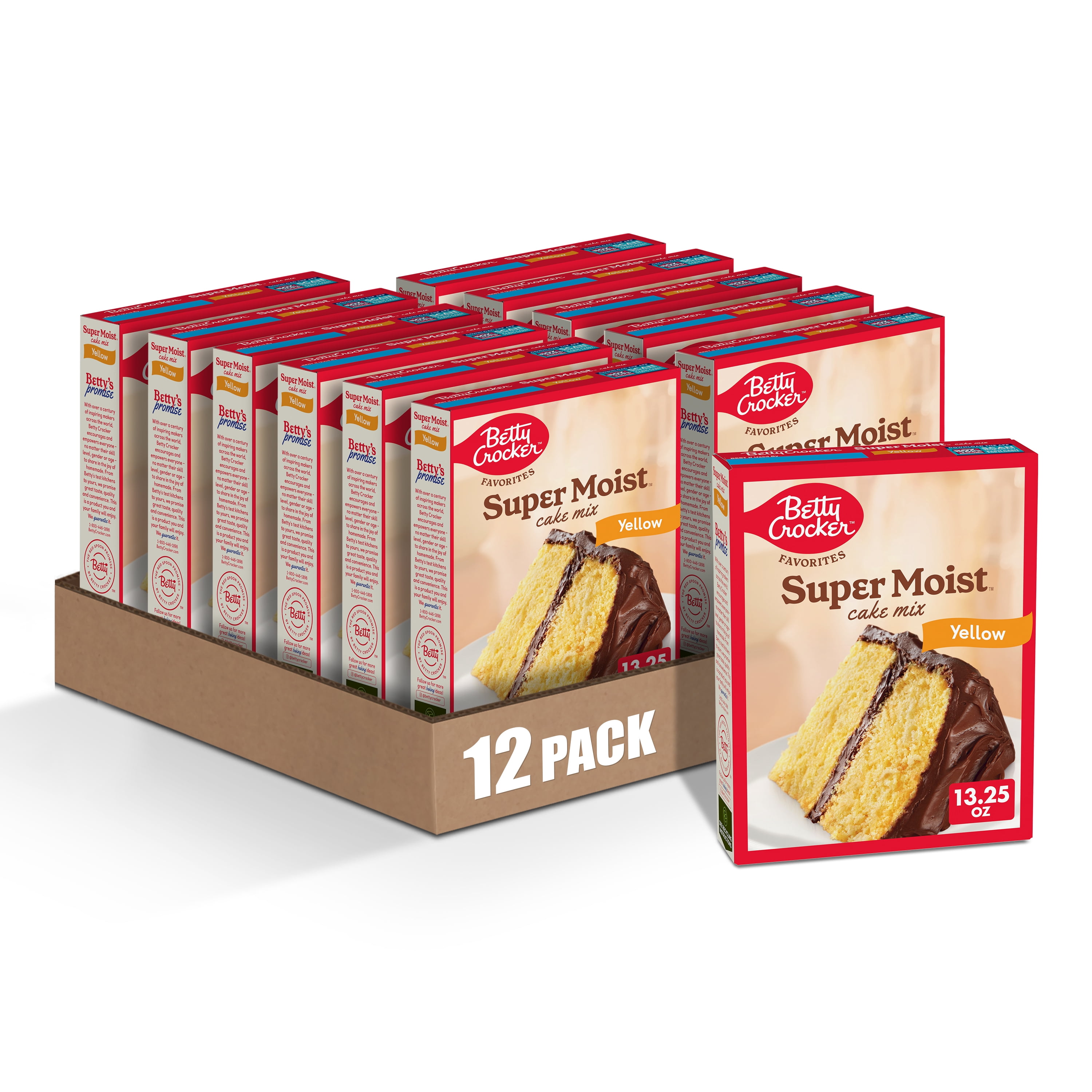 (12 pack) Betty Crocker Favorites Super Moist Yellow Cake Mix, 13.25 oz