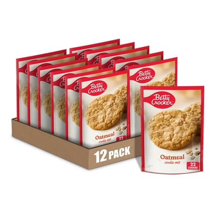 (12 pack) Betty Crocker Oatmeal Cookies, Cookie Baking Mix, 17.5 oz