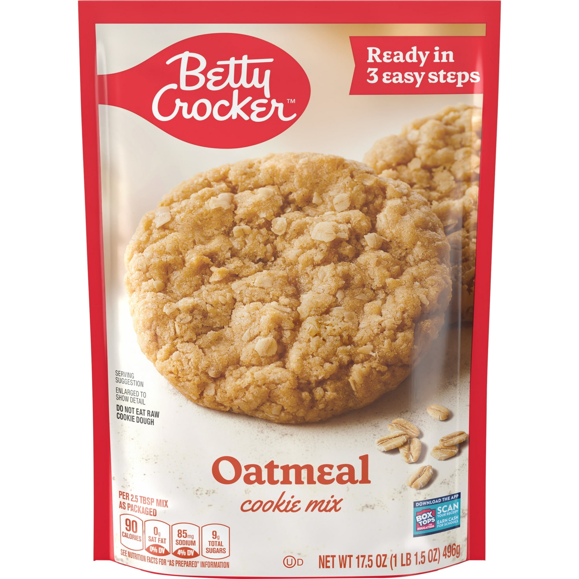 (12 pack) Betty Crocker Oatmeal Cookies, Cookie Baking Mix, 17.5 oz
