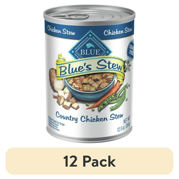(12 pack) Blue Buffalo Blue's Stew Natural Wet Dog Food, Country Chicken Stew, 12.5-oz. Can