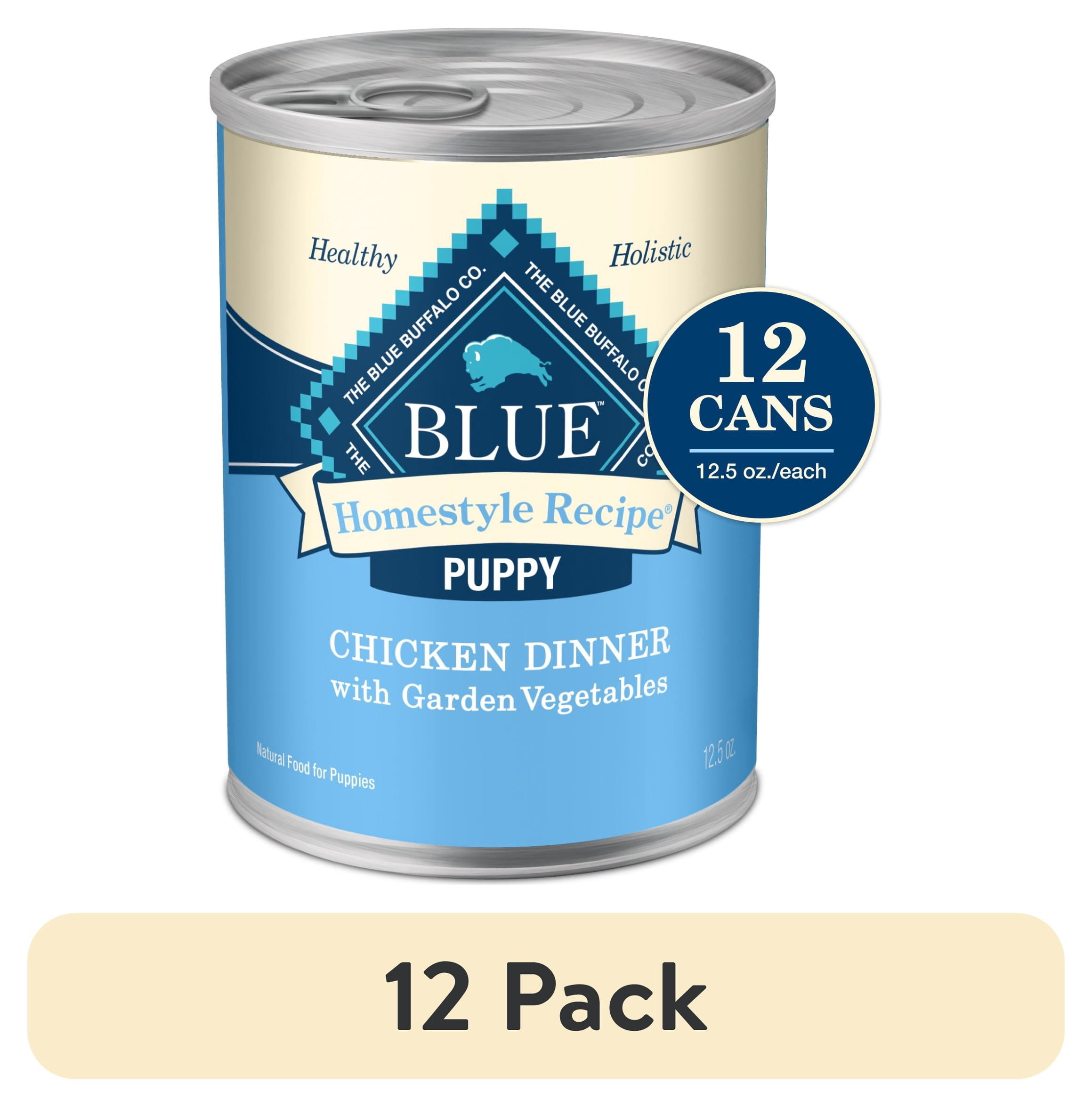 (12 pack) Blue Buffalo Homestyle Recipe Puppy Wet Dog Food, Chicken Dinner, 12.5-oz. Cans (12 count)