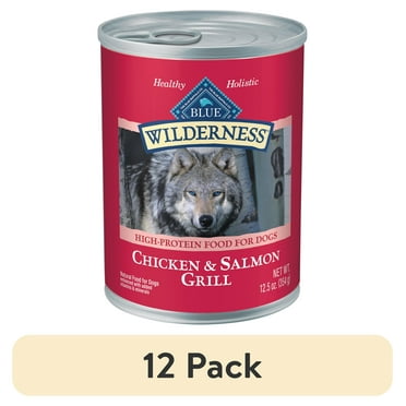 (12 pack) Blue Buffalo Wilderness Adult Wet Dog Food Salmon & Chicken Grill, 12.5-oz. Can