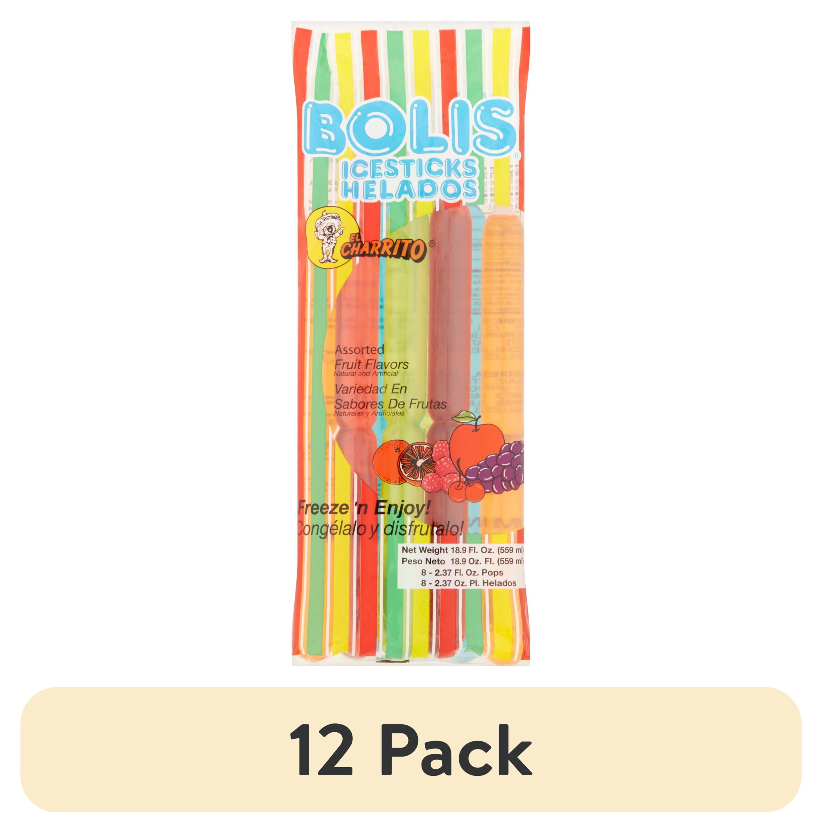 (12 pack) Bolis Assorted Fruit Flavors Icesticks, 19.2 fl oz