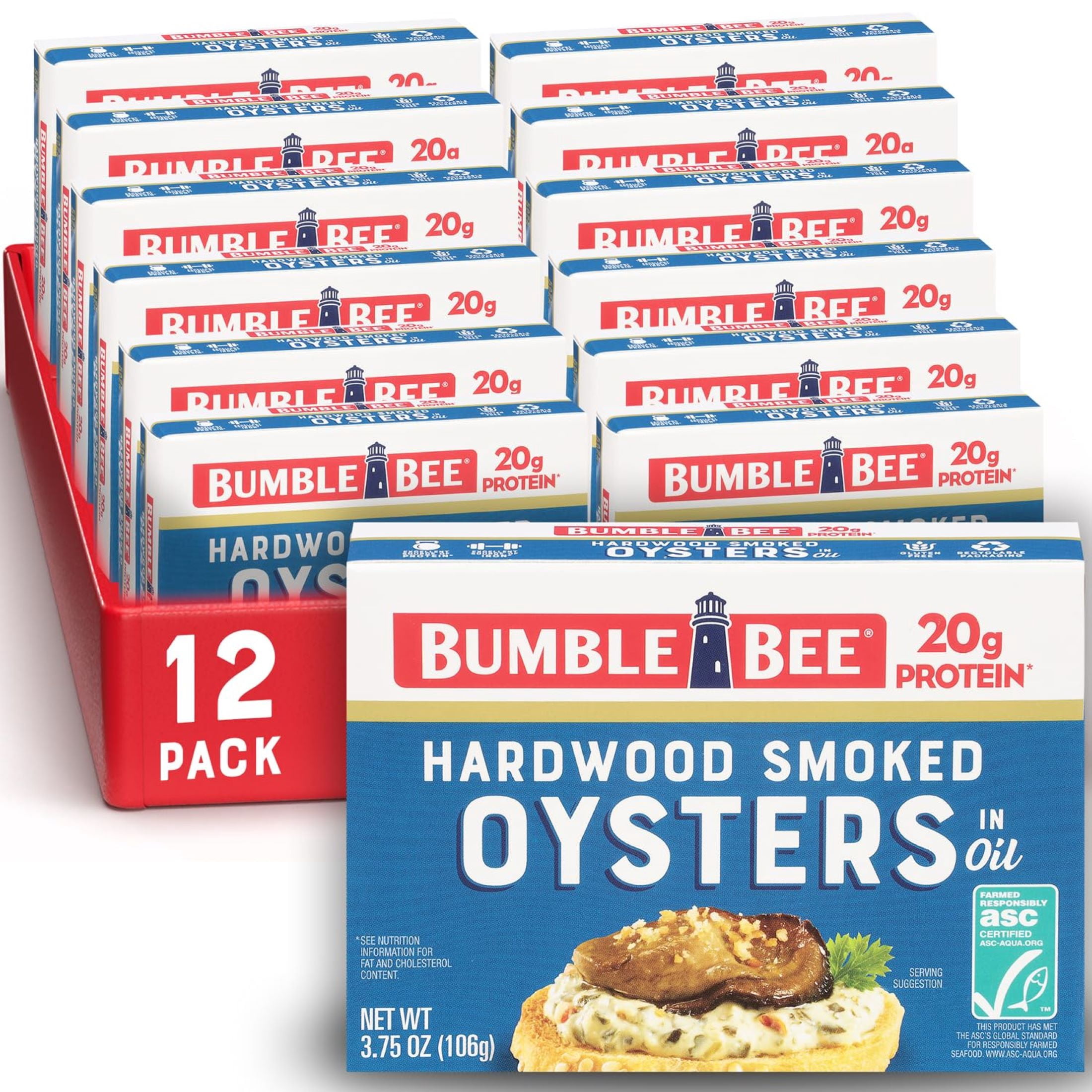 (12 pack) Bumble Bee Fancy Smoked Oysters, 3.75 oz Can
