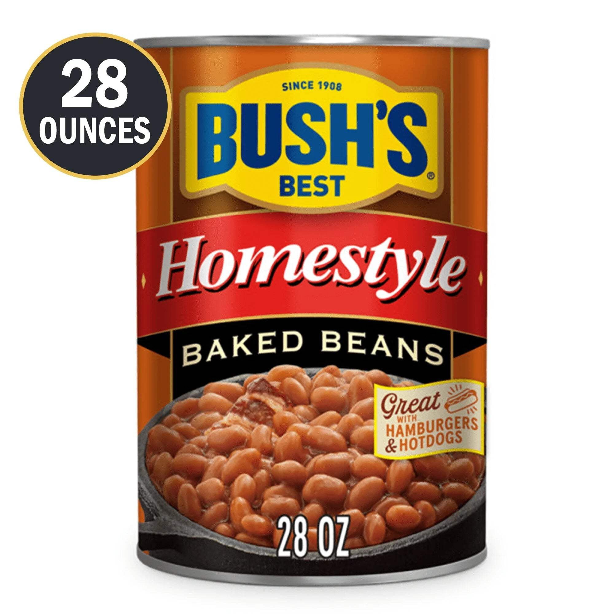 (12 pack) Bush's Homestyle Baked Beans, Canned Beans, 28 oz Can