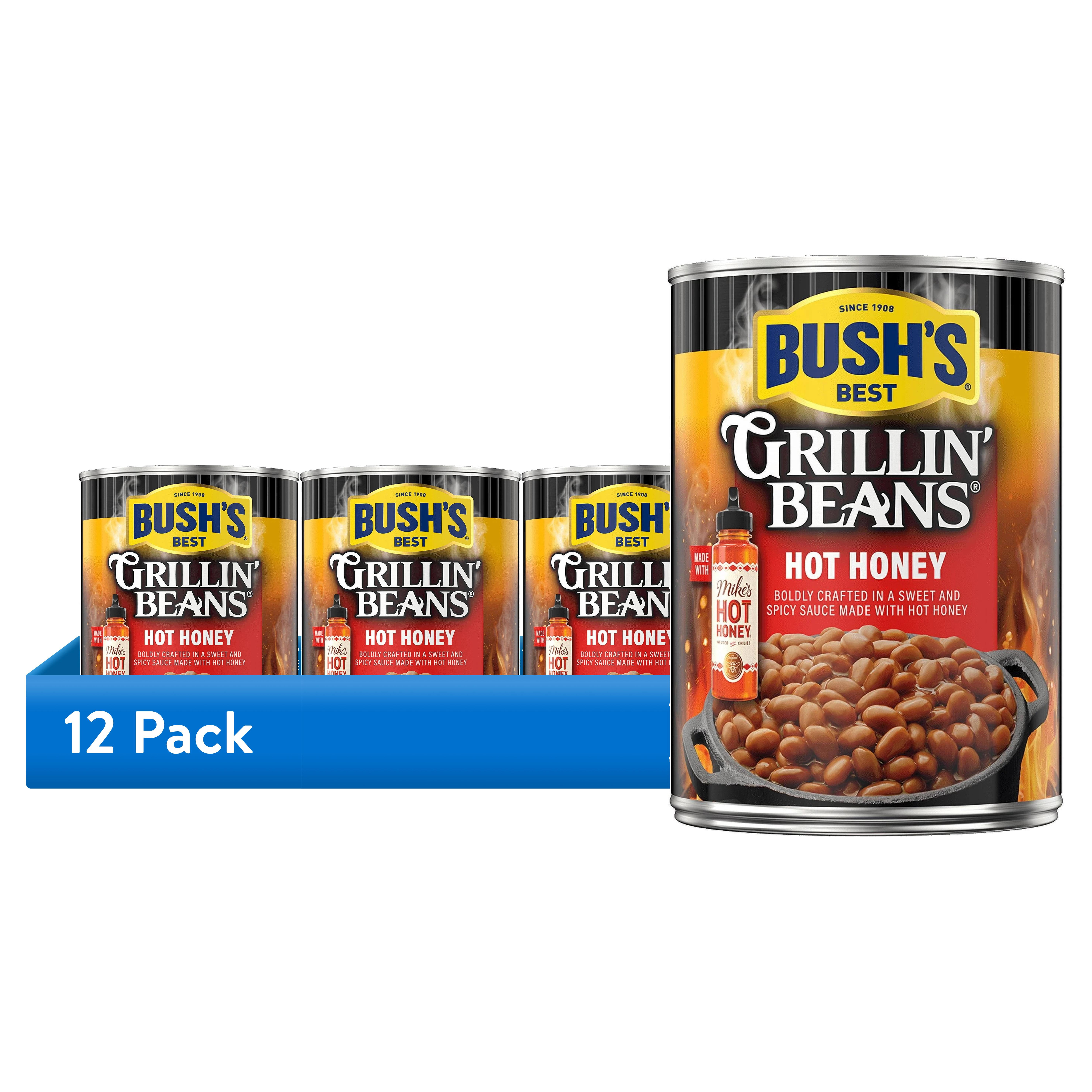(12 pack) Bush's Hot Honey Grillin' Beans 21.7 oz
