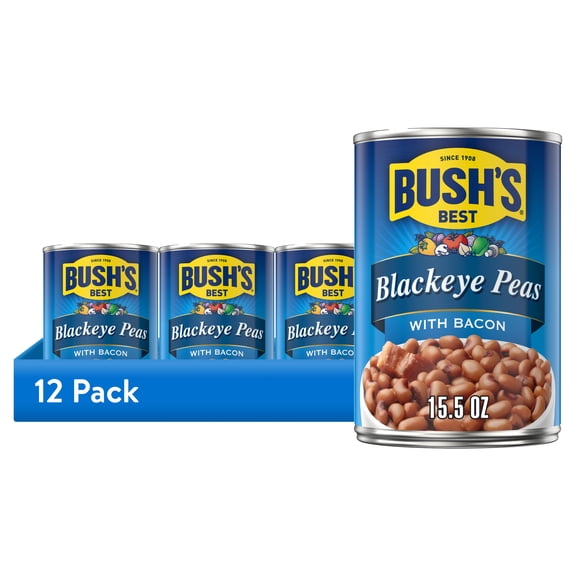 (12 pack) Bushs Blackeye Peas with Bacon 15.5 OZ