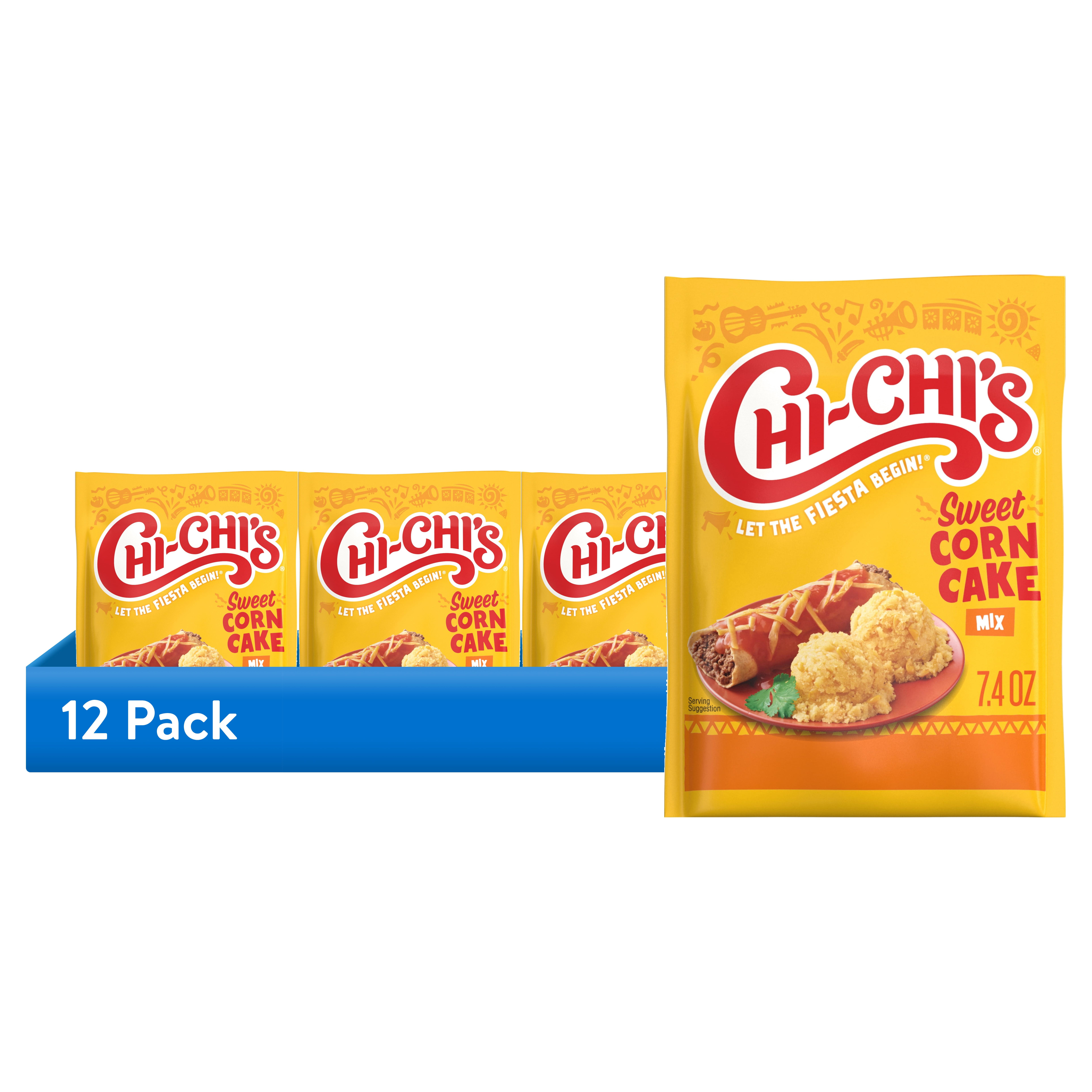 (12 pack) CHI-CHI'S Sweet Corn Cake Mix, Shelf-Stable, 7.4 oz Pouch, (12 Count)