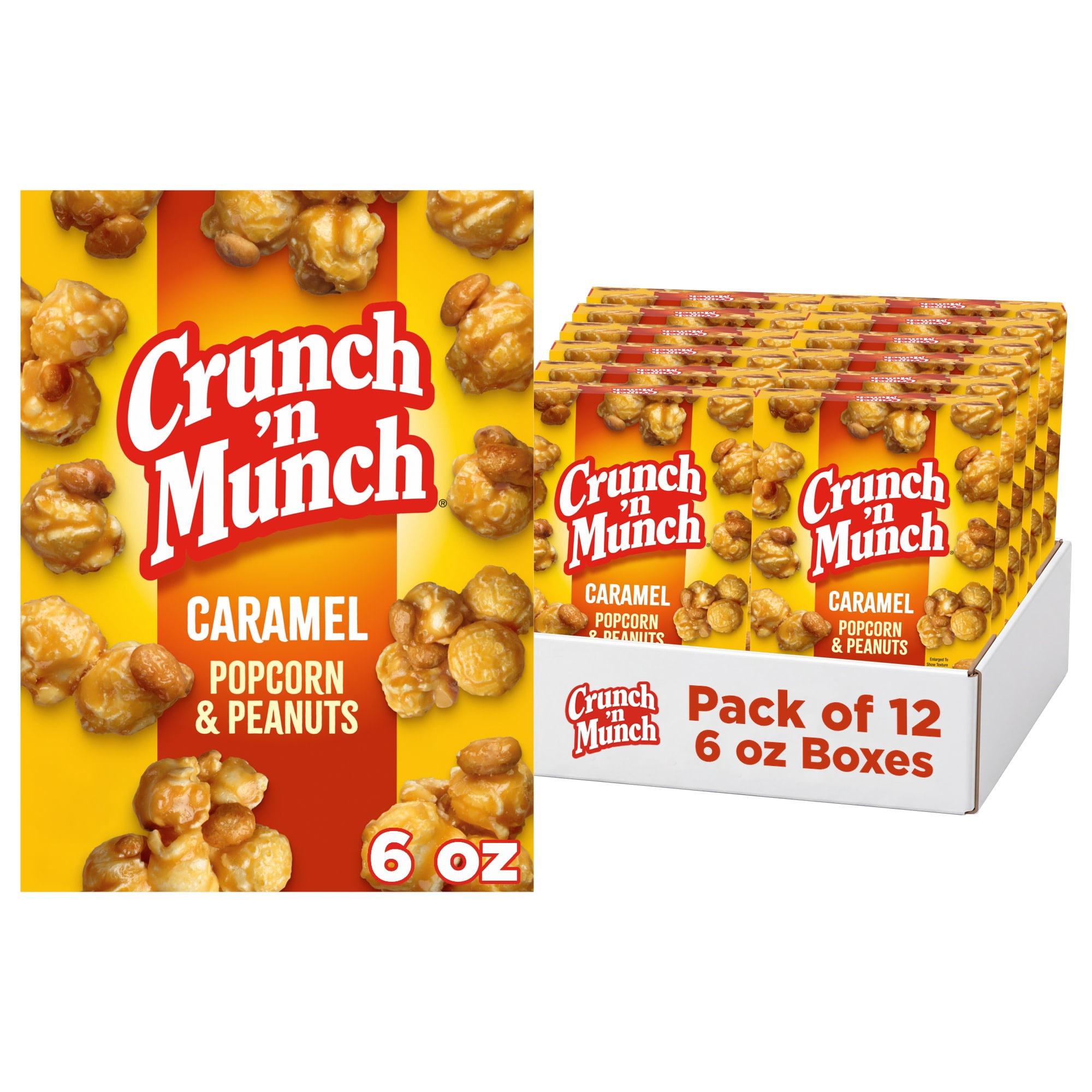 (12 pack) Crunch 'n Munch Caramel Popcorn with Peanuts, 6 oz.