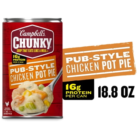 (12 pack) Campbell's Chunky Soup, Pub-Style Chicken Pot Pie Soup, 18.8 oz Can