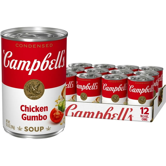 (12 pack) Campbell's Condensed Chicken Gumbo Soup, 10.5 oz Can