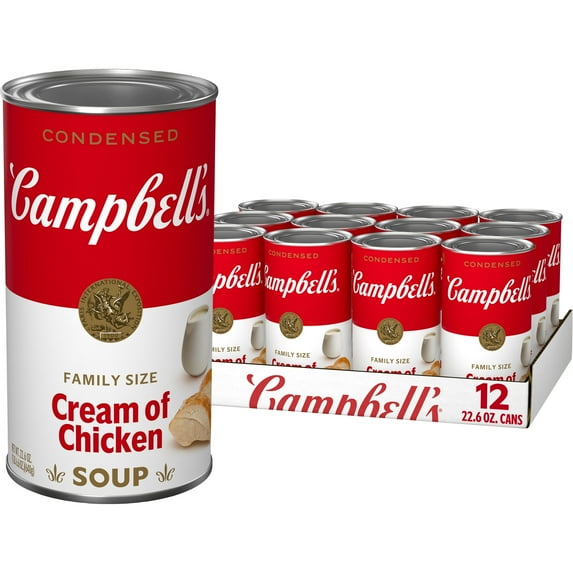 (12 pack) Campbell's Condensed Cream of Chicken Soup, 22.6 oz Family Size Can (12 Pack)