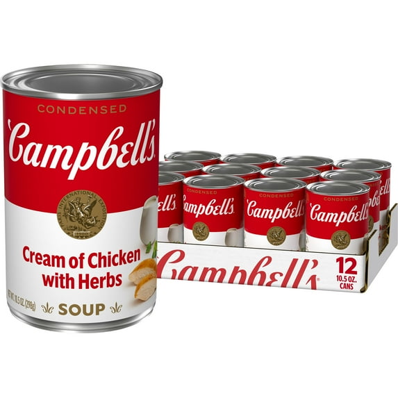 (12 pack) Campbell's Condensed Cream of Chicken Soup with Herbs, 10.5 oz Can (12 Pack)