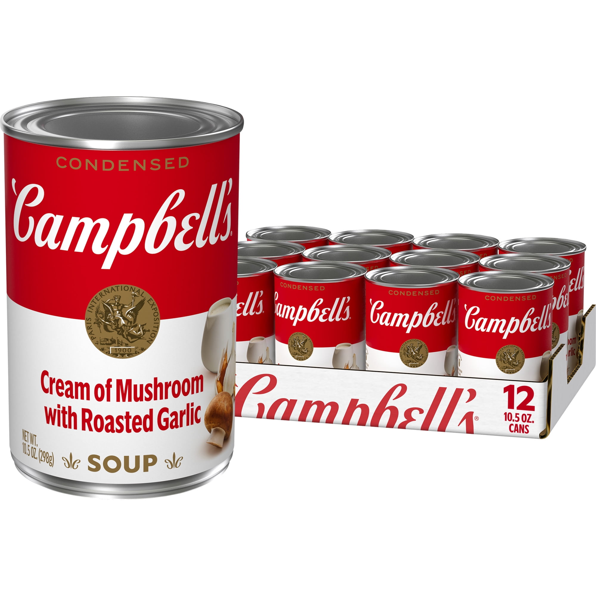 (12 pack) Campbell's Condensed Cream of Mushroom Soup with Roasted Garlic, 10.5 oz Can