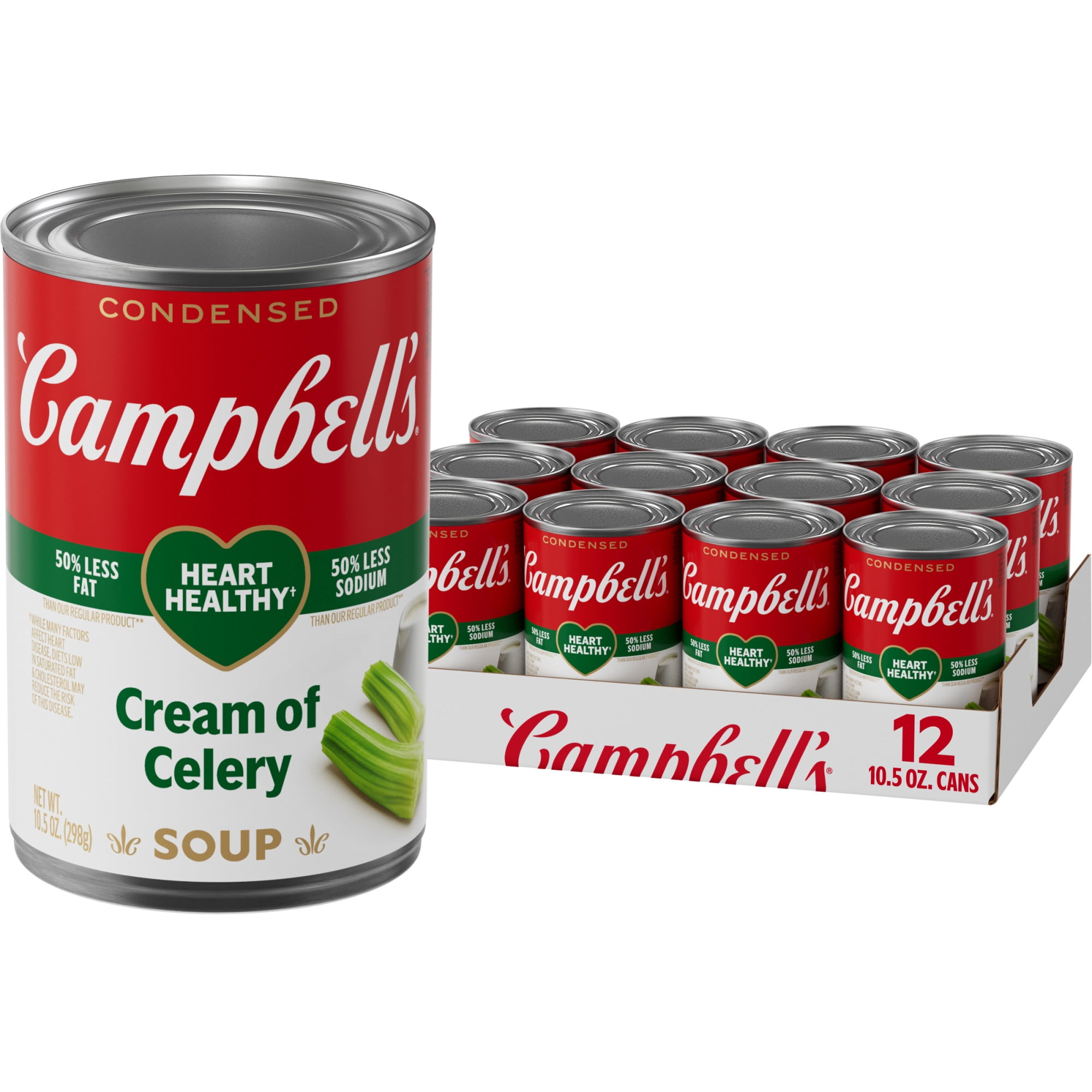 (12 pack) Campbell's Condensed Heart Healthy Cream of Celery Soup, 10.5 oz Can