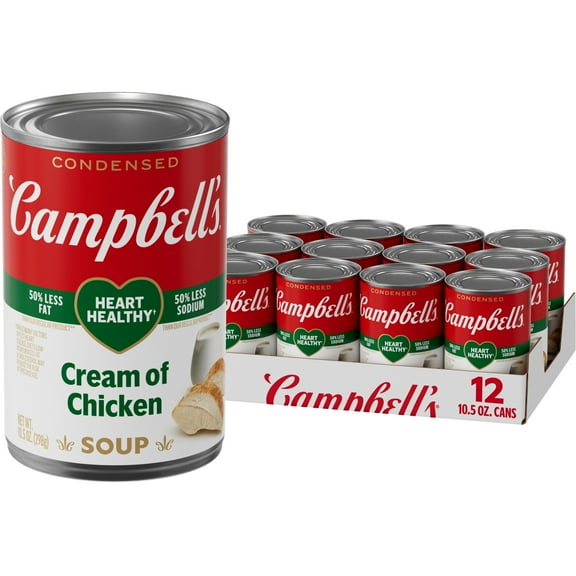 (12 pack) Campbell's Condensed Heart Healthy Cream of Chicken Soup, 10.5 oz Can (12 Pack)