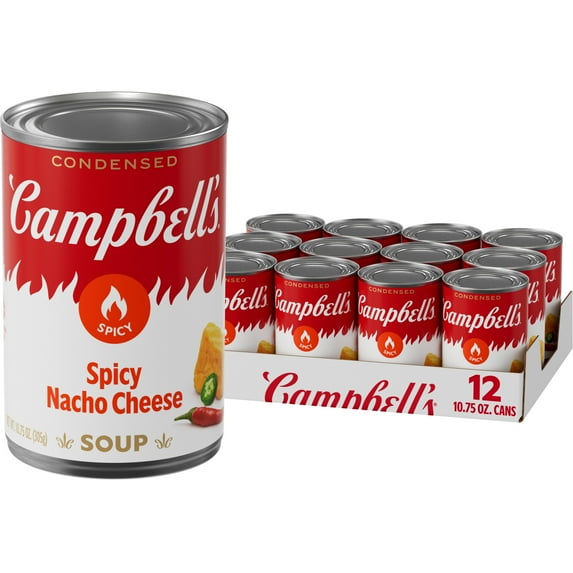 (12 pack) Campbell's Condensed Spicy Nacho Cheese Soup, 10.75 oz Can
