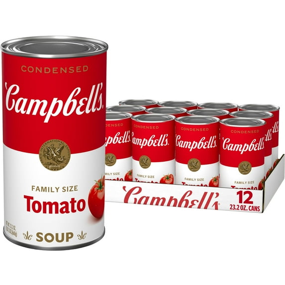 (12 pack) Campbell's Condensed Tomato Soup, 23.2 oz Family Size Can