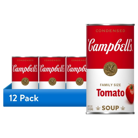 (12 pack) Campbell's Condensed Tomato Soup, 23.2 oz Family Size Can