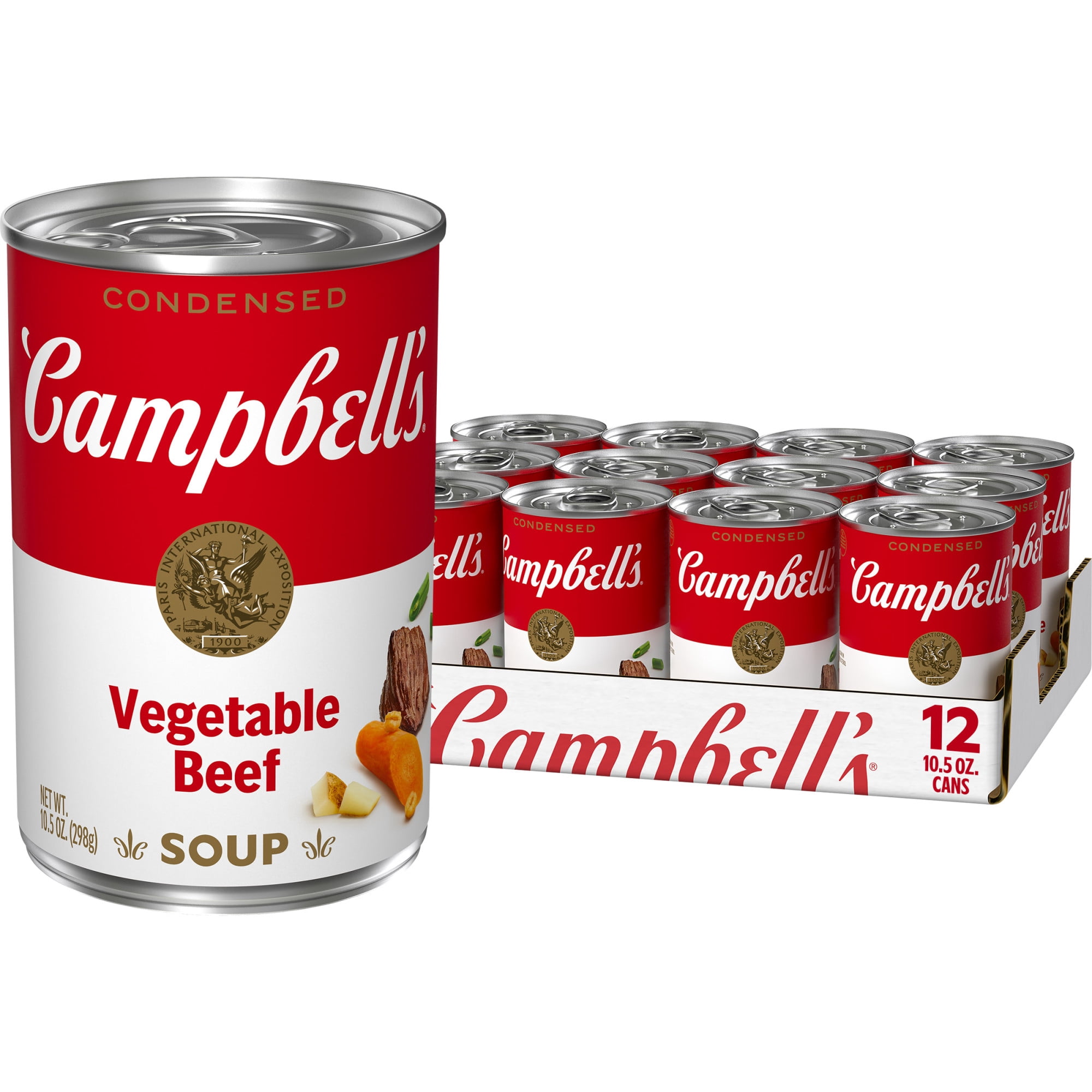 (12 pack) Campbell's Condensed Vegetable Beef Soup, 10.5 oz Can