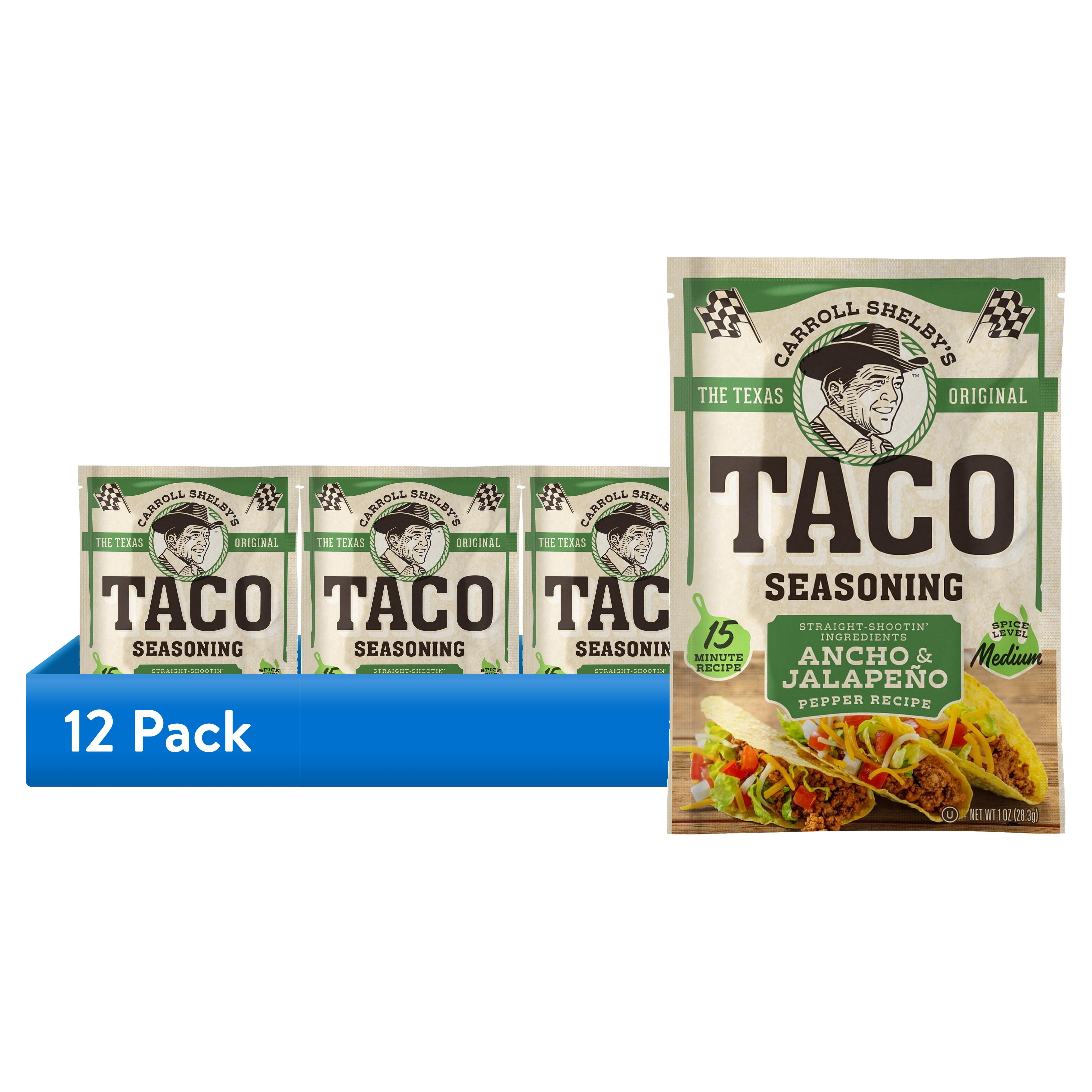 (12 pack) Carroll Shelby's Taco Seasoning Mix, 1 oz