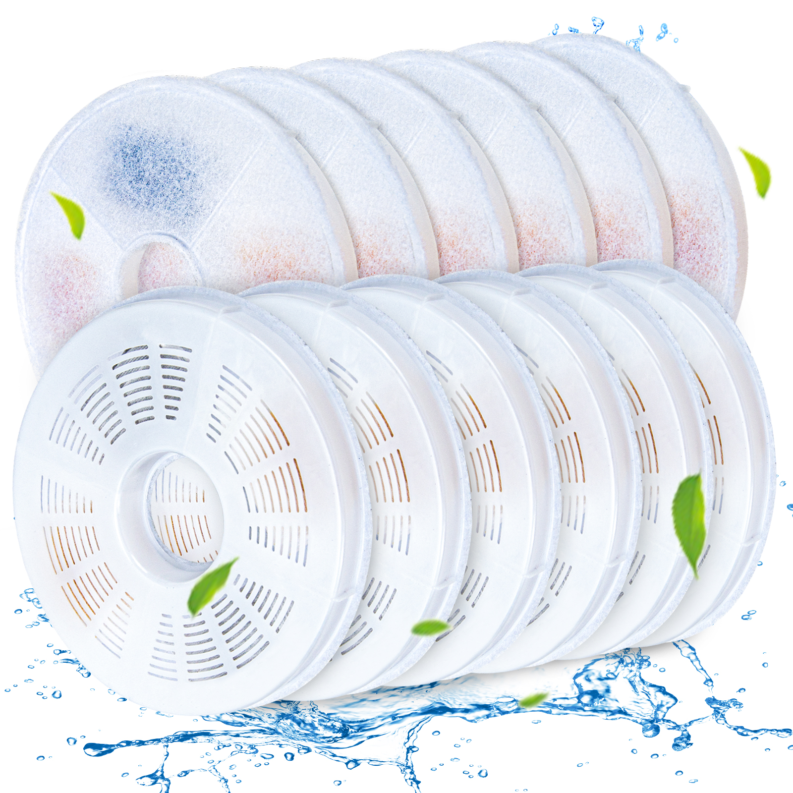 8 Pack Filters Compatible with Catit Senses Fountains and Catit Flower Fountains Cat Water Fountain Replacement Filters Pet Activated Carbon
