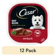 thumbnail image 1 of (12 pack) Cesar Classic Loaf In Sauce Beef Recipe Adult Wet Dog Food, 3.5 Oz Easy Peel Tray, 1 of 16