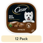 (24 pack) Cesar Classic Loaf In Sauce Duck Recipe Wet Dog Food Adult, 3.5 Oz Easy Peel Tray