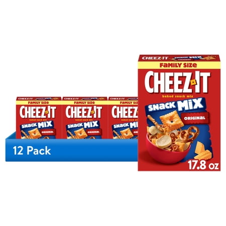 (12 pack) Cheez-It Original Snack Mix, Lunch Snacks, 17.8 oz