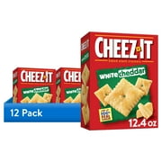 (12 pack) Cheez-It White Cheddar Cheese Crackers, Baked Snack Crackers, 12.4 oz