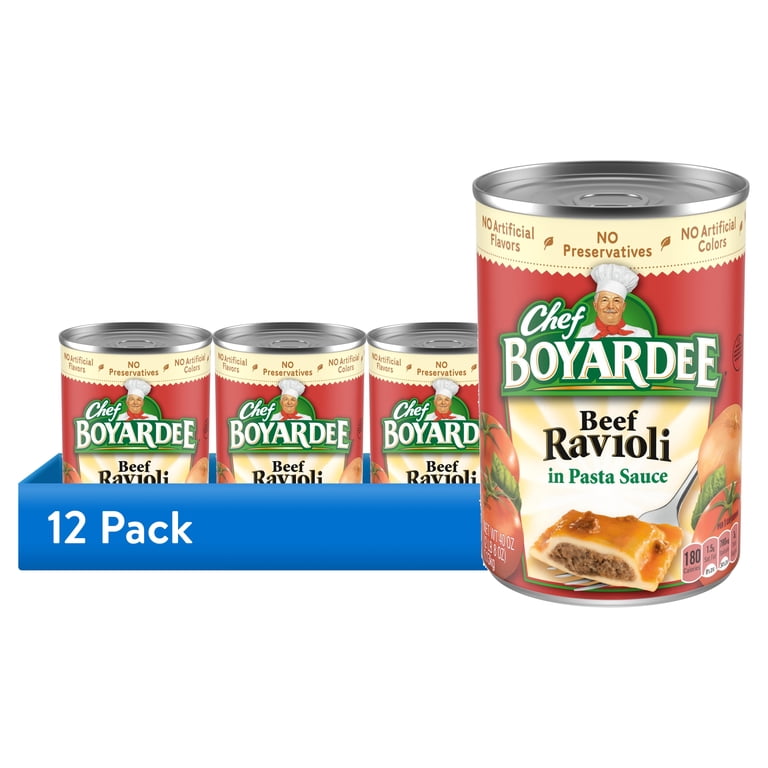 12 pack) Chef Boyardee Beef Ravioli in Pasta Sauce, Ready-to-Eat