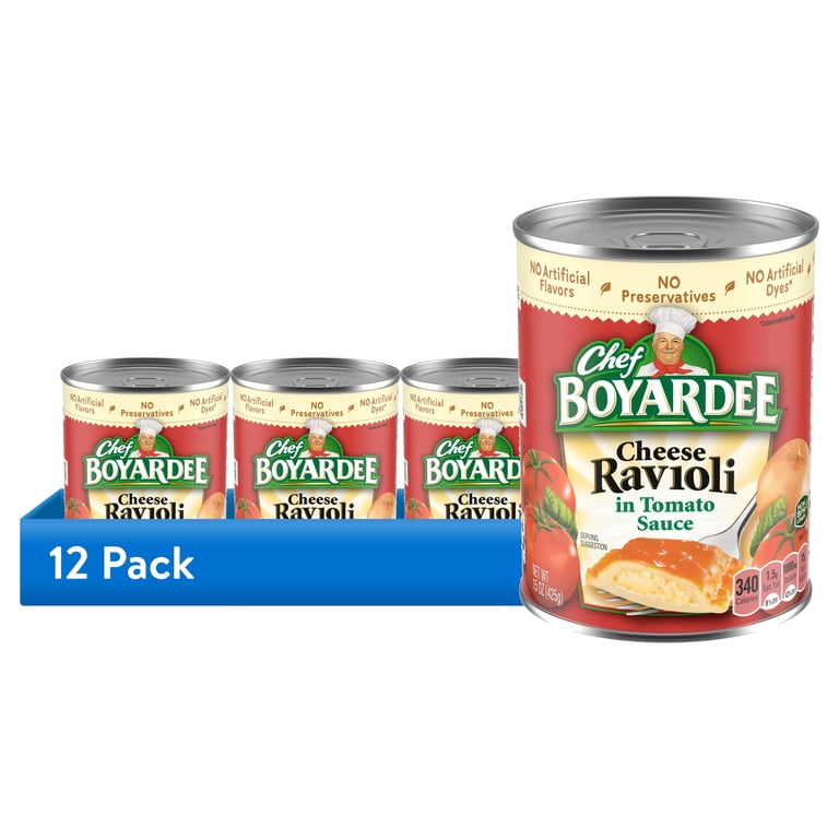 12 pack) Chef Boyardee Cheese Ravioli in Tomato Sauce, Ready-to