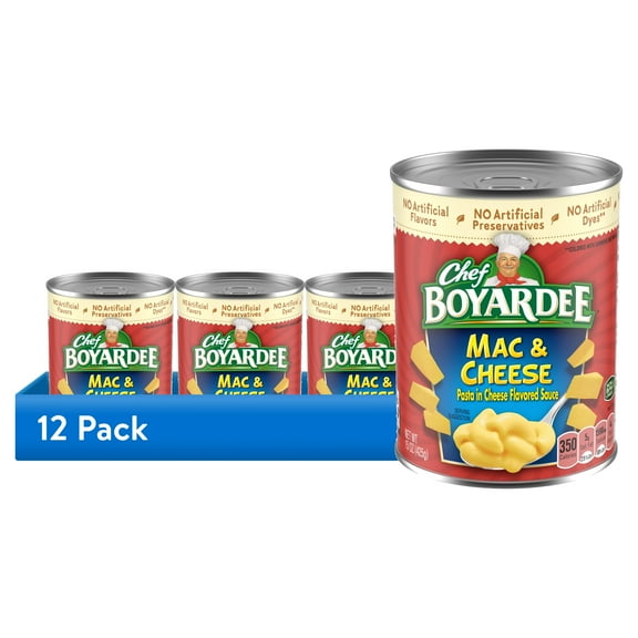 (12 pack) Chef Boyardee Mac and Cheese, Ready-to-Eat Meal, 15 oz. Can
