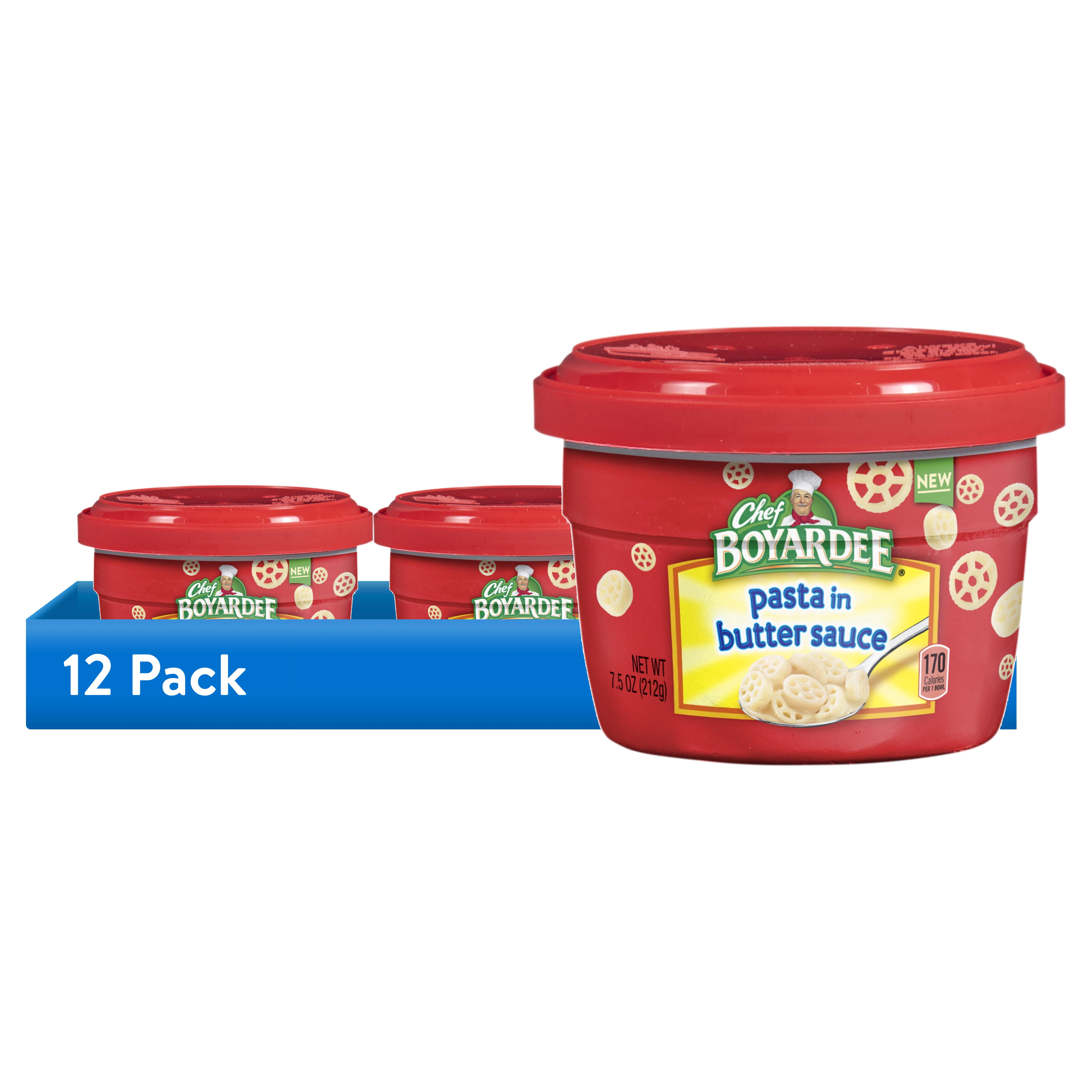 (12 pack) Chef Boyardee Pasta in Butter Sauce Microwavable Cup, 7.5 oz
