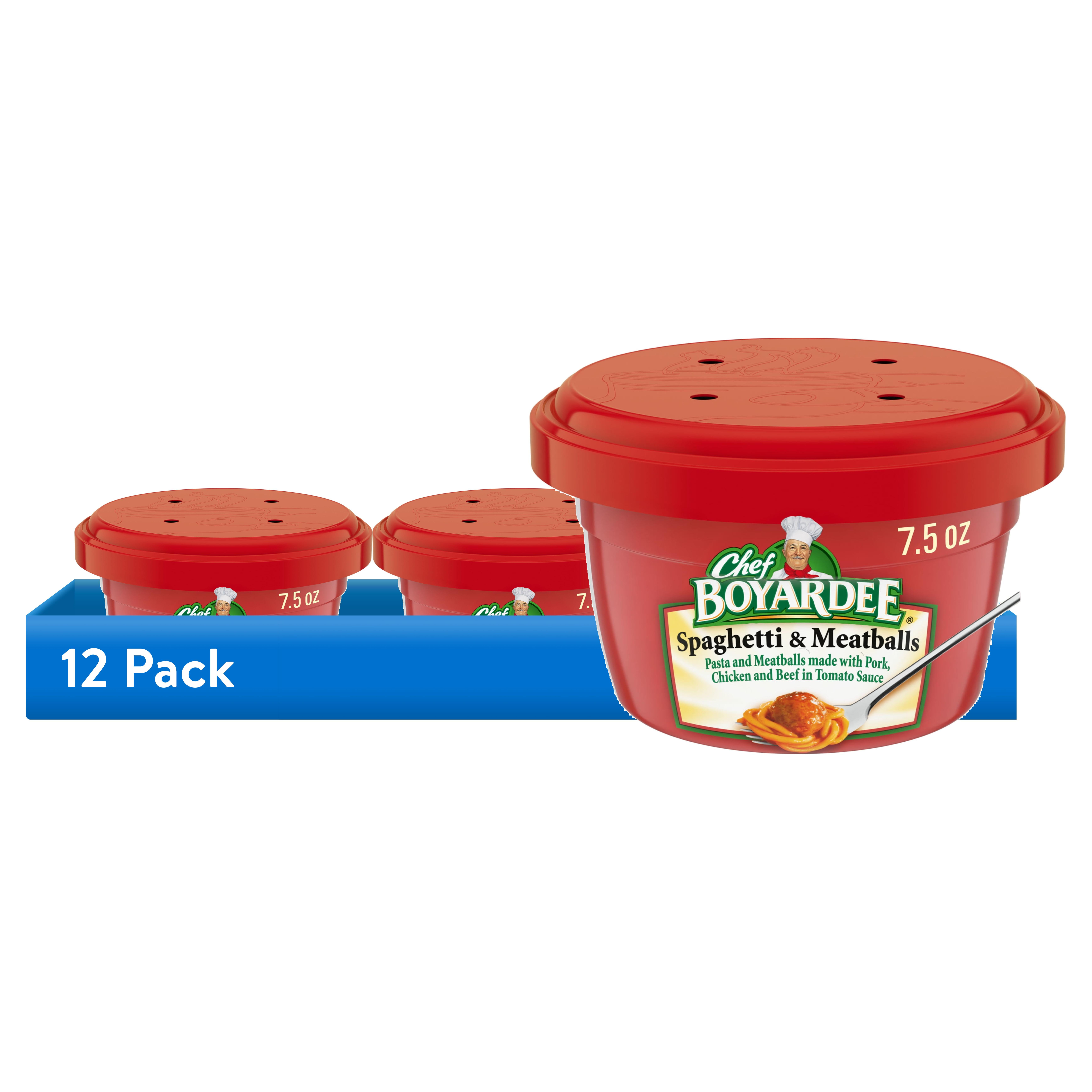 (12 pack) Chef Boyardee Spaghetti and Meatballs in Tomato Sauce, Microwavable Meal, 7.5 oz. Bowl
