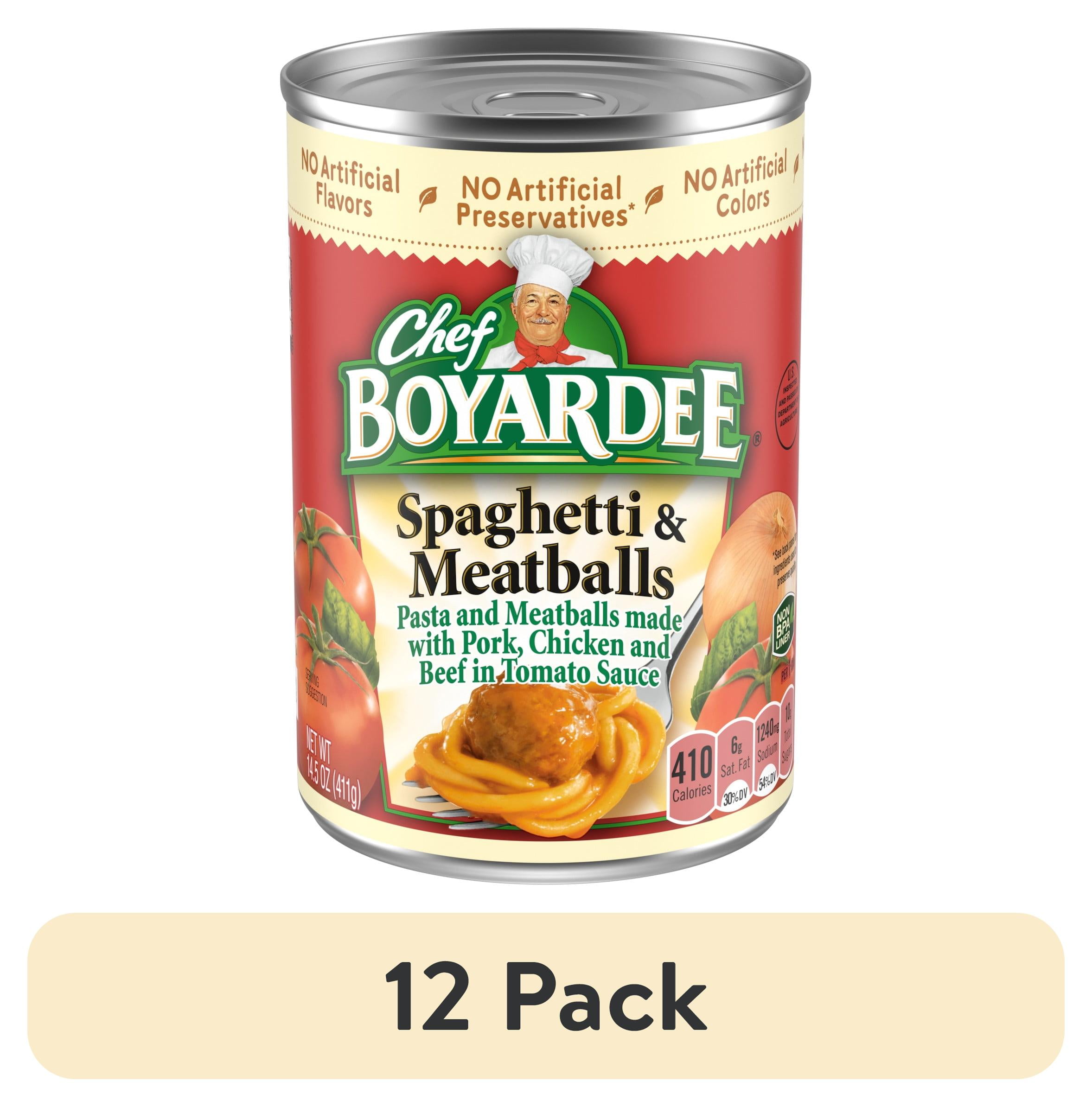(12 pack) Chef Boyardee Spaghetti and Meatballs in Tomato Sauce, Ready-to-Eat Meal, 14.5 oz. Can