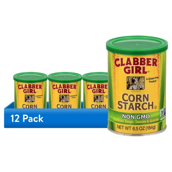 (12 pack) Clabber Girl Corn Starch, Gluten-Free, Corn Starch Thickener, Non-GMO, 6.5 oz