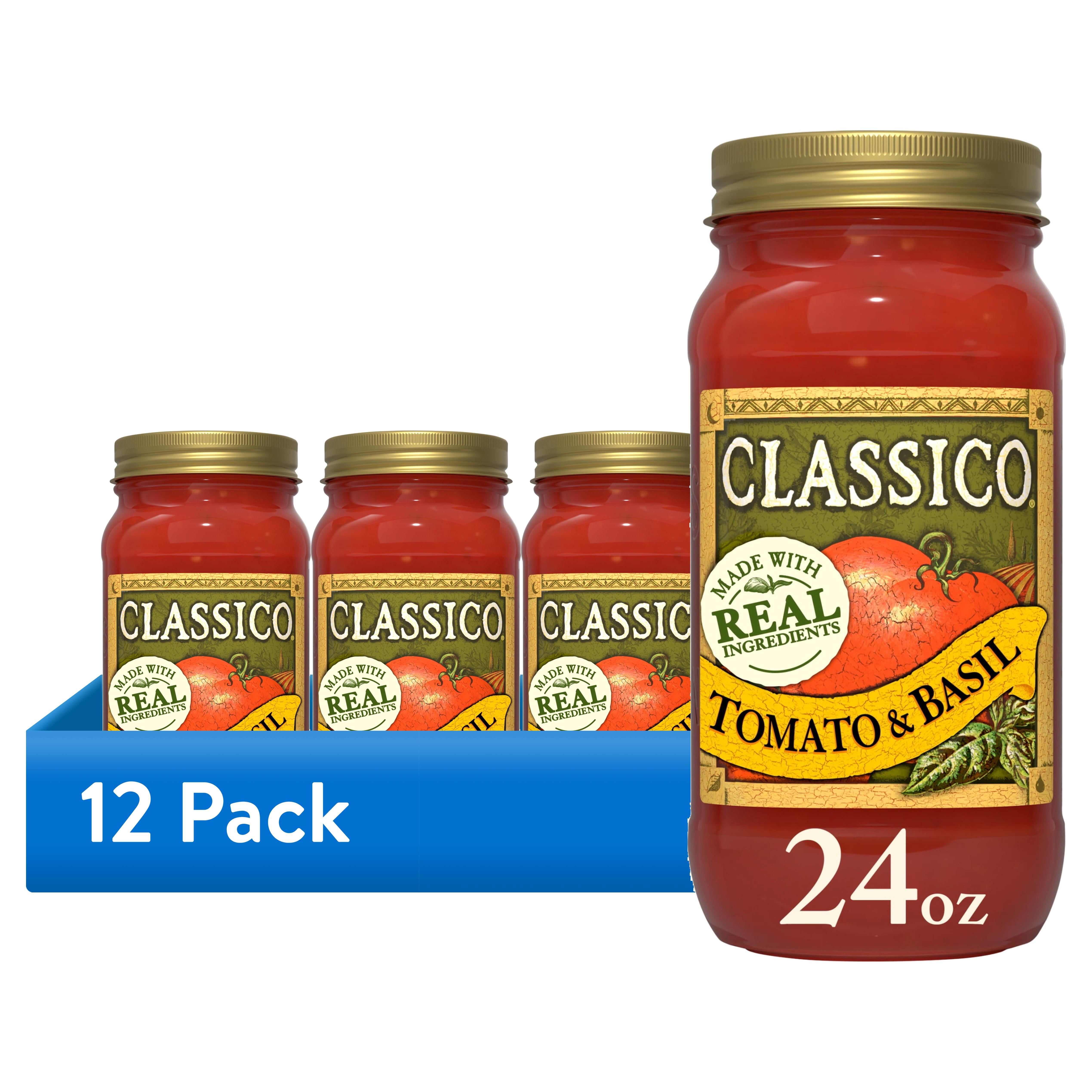 (12 pack) Classico Tomato & Basil Pasta Sauce, 24 oz Jar