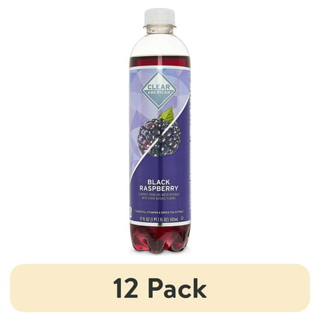 (12 pack) Clear American Black Raspberry Sparkling Water, 17 fl oz Bottle