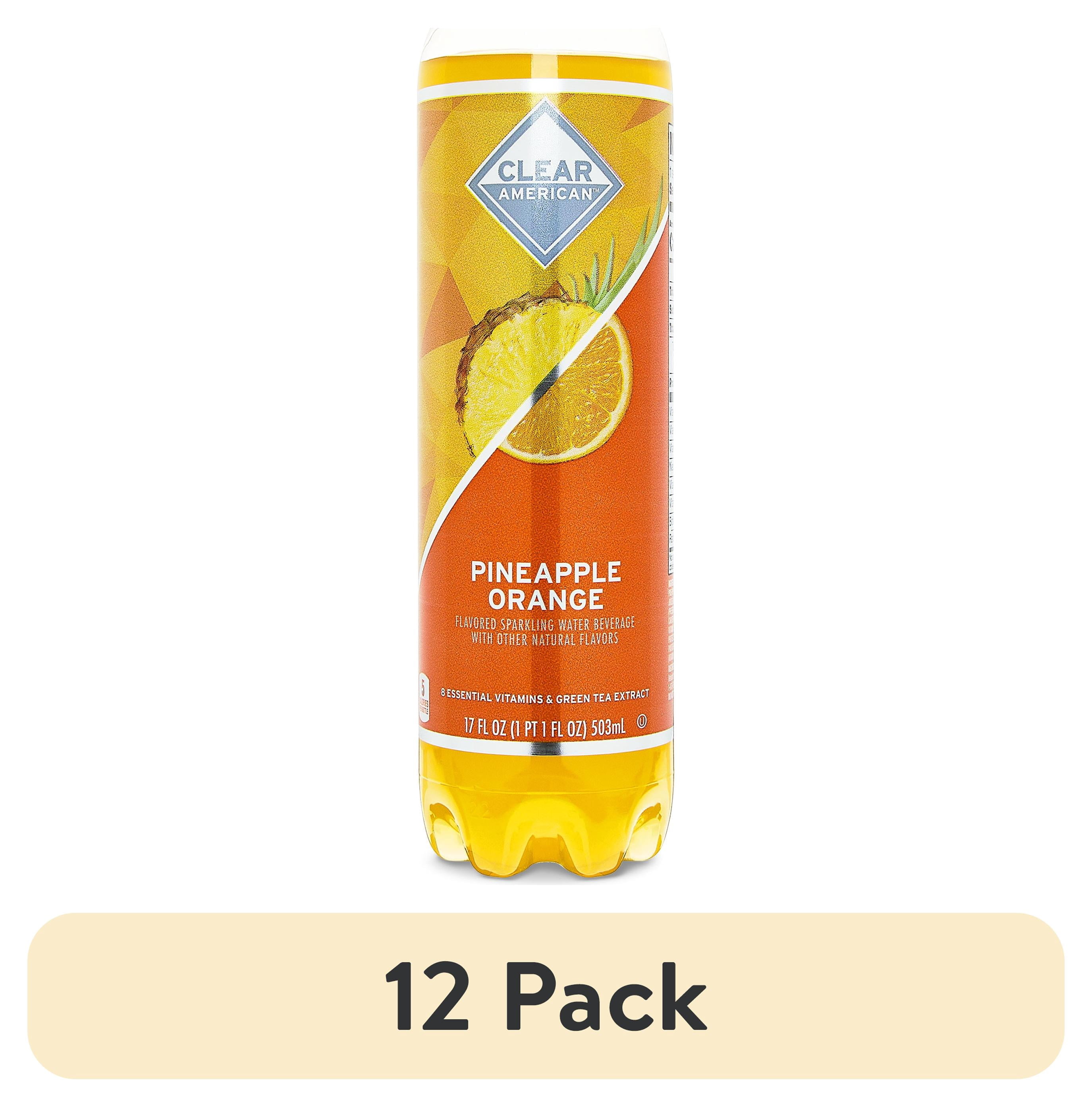 (12 pack) Clear American Pineapple Orange Sparkling Water, 17 fl oz Bottle
