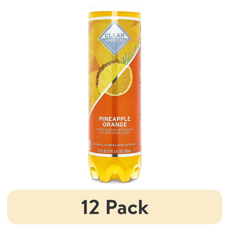 12 pack) Clear American Pineapple Orange Sparkling Water, 17 fl oz