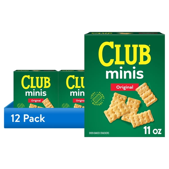 (12 pack) Club Minis Original Crackers, Lunch Snacks, 11 oz