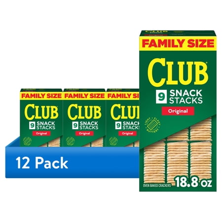 (12 pack) Club Snack Stacks Original Crackers, Lunch Snacks, 9 Count