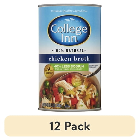 (12 pack) College Inn 40% Less Sodium Chicken Broth, 48 oz Can