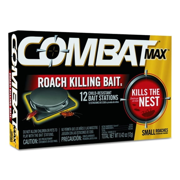12-pack Combat Small Roach Bait - Indoor and Outdoor Use - 12 Pack Residential Use, Standard Application