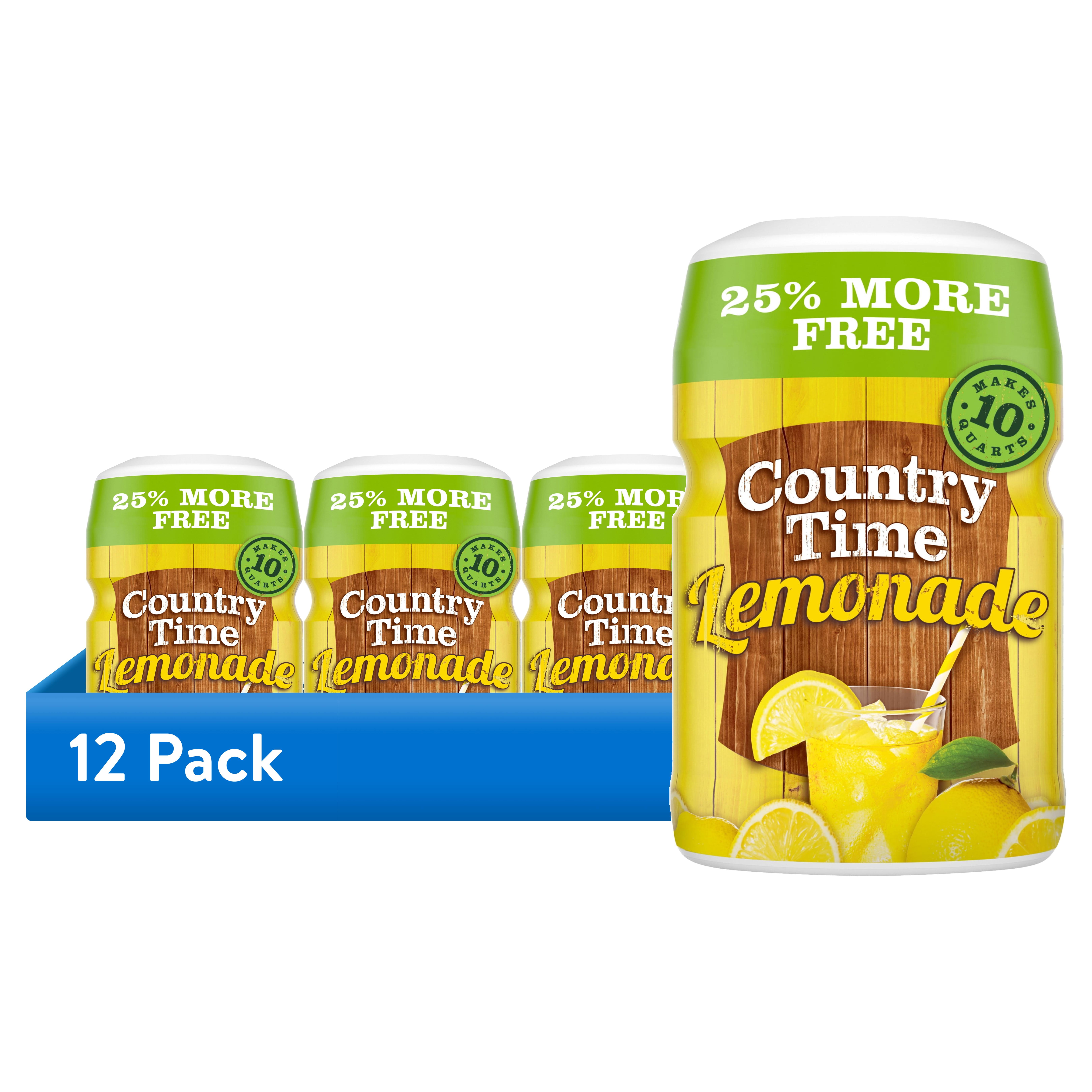 (12 pack) Country Time Lemonade Naturally Flavored Powdered Drink Mix, 23.9 oz Canister