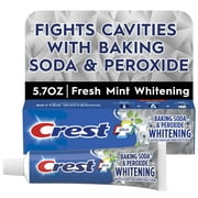 (12 pack) Crest Plus Baking Soda & Peroxide Whitening Toothpaste, Fresh Mint, 5.7 oz