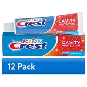 (12 pack) Crest Toothpaste, Kids Cavity Protection Toothpaste, Sparkle Fun Flavor, 4.6 oz, For Ages 3+