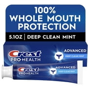 12 pack Crest Toothpaste, Pro-Health Advanced Deep Clean Mint Fluoride Toothpaste, 5.1 oz
