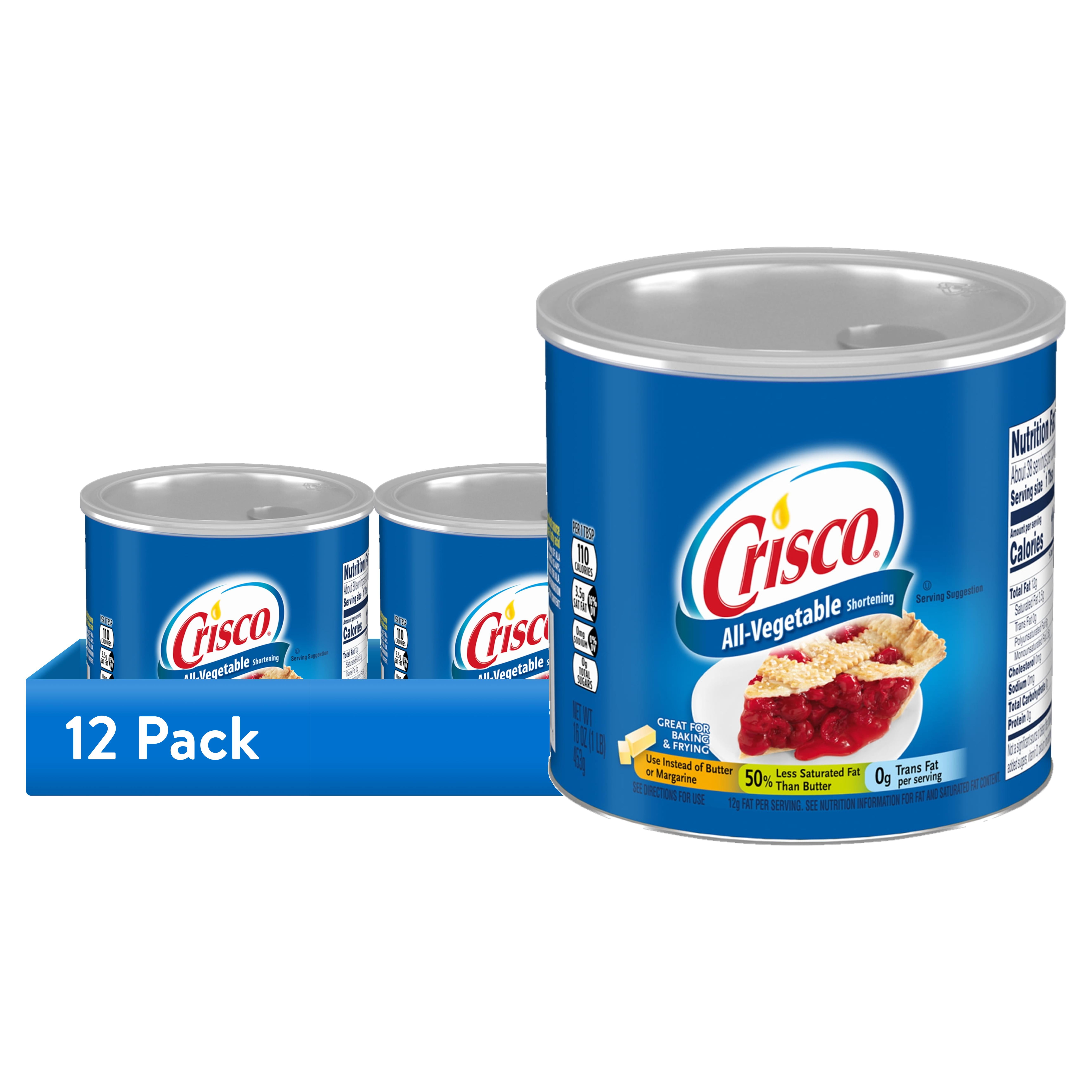 (12 pack) Crisco All-Vegetable Shortening, 16 oz